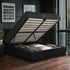 Oikiture Bed Frame with Mattress Double Size LED Gas Lift Black LAYZ