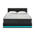 Bed Frame with Mattress King Size LED Gas Lift Black LAYZ