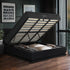 Bed Frame with Mattress King Size LED Gas Lift Black LAYZ
