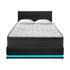 Oikiture Bed Frame with Mattress Queen Size LED Gas Lift Black LAYZ