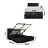 Oikiture Bed Frame with Mattress Queen Size LED Gas Lift Black LAYZ