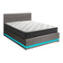 Oikiture Bed Frame with Mattress Queen Size LED Gas Lift Grey LAYZ