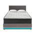 Oikiture Bed Frame with Mattress Queen Size LED Gas Lift Grey LAYZ