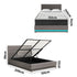 Oikiture Bed Frame with Mattress Queen Size LED Gas Lift Grey LAYZ