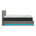 Oikiture Bed Frame with Mattress Queen Size LED Gas Lift Grey LAYZ