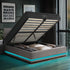 Oikiture Bed Frame with Mattress Queen Size LED Gas Lift Grey LAYZ