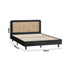 Bed Frame Double Size Real Rattan Headboard Black