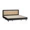 Bed Frame King Size Real Rattan Headboard Black