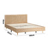 Wooden Bed Frame King Size Rattan Headboard