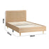 Wooden Bed Frame King Single Rattan Headboard