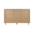 Wooden Bed Frame Queen Size Rattan Headboard