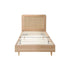 Wooden Bed Frame Single Size Rattan Headboard