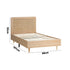 Wooden Bed Frame Single Size Rattan Headboard