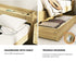 Oikiture Double Bed Frame with Charging Ports and 2 Drawers