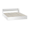 Oikiture Bed Frame King Size with 2 Drawers Charging Ports White