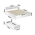 Oikiture Bed Frame King Size with 2 Drawers Charging Ports White