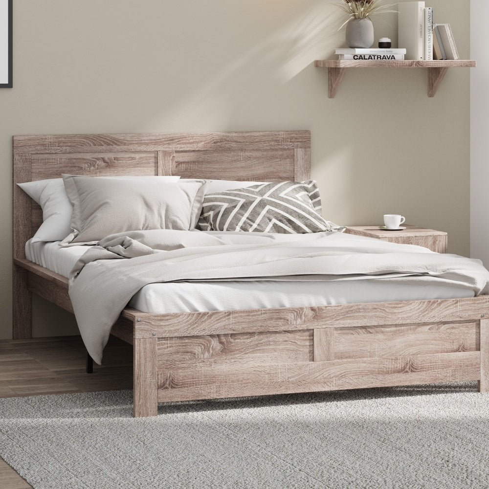 Wooden Bed Frame King Single Contemporary Light Oak