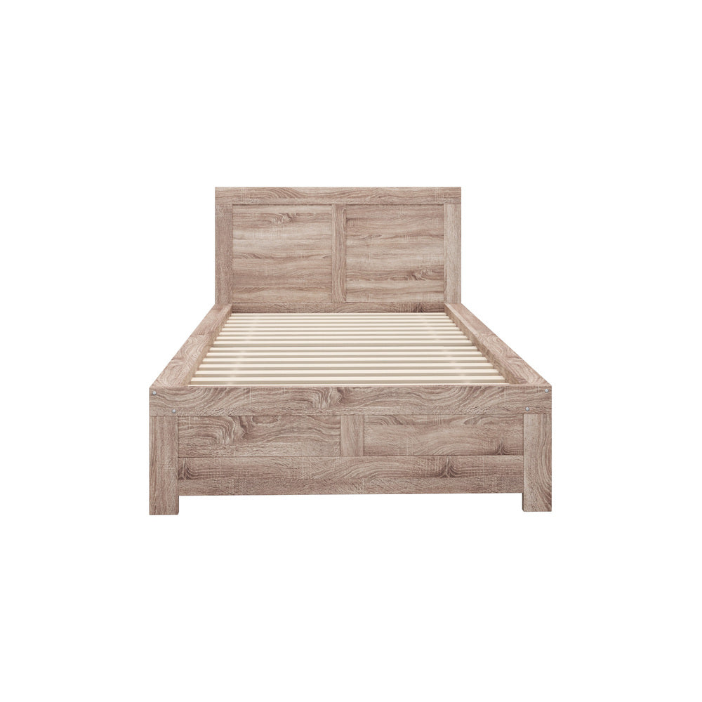 Wooden Bed Frame King Single Contemporary Light Oak