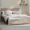 Oikiture Queen Size Wooden Bed Frame Light Oak Platform Bed Contemporary
