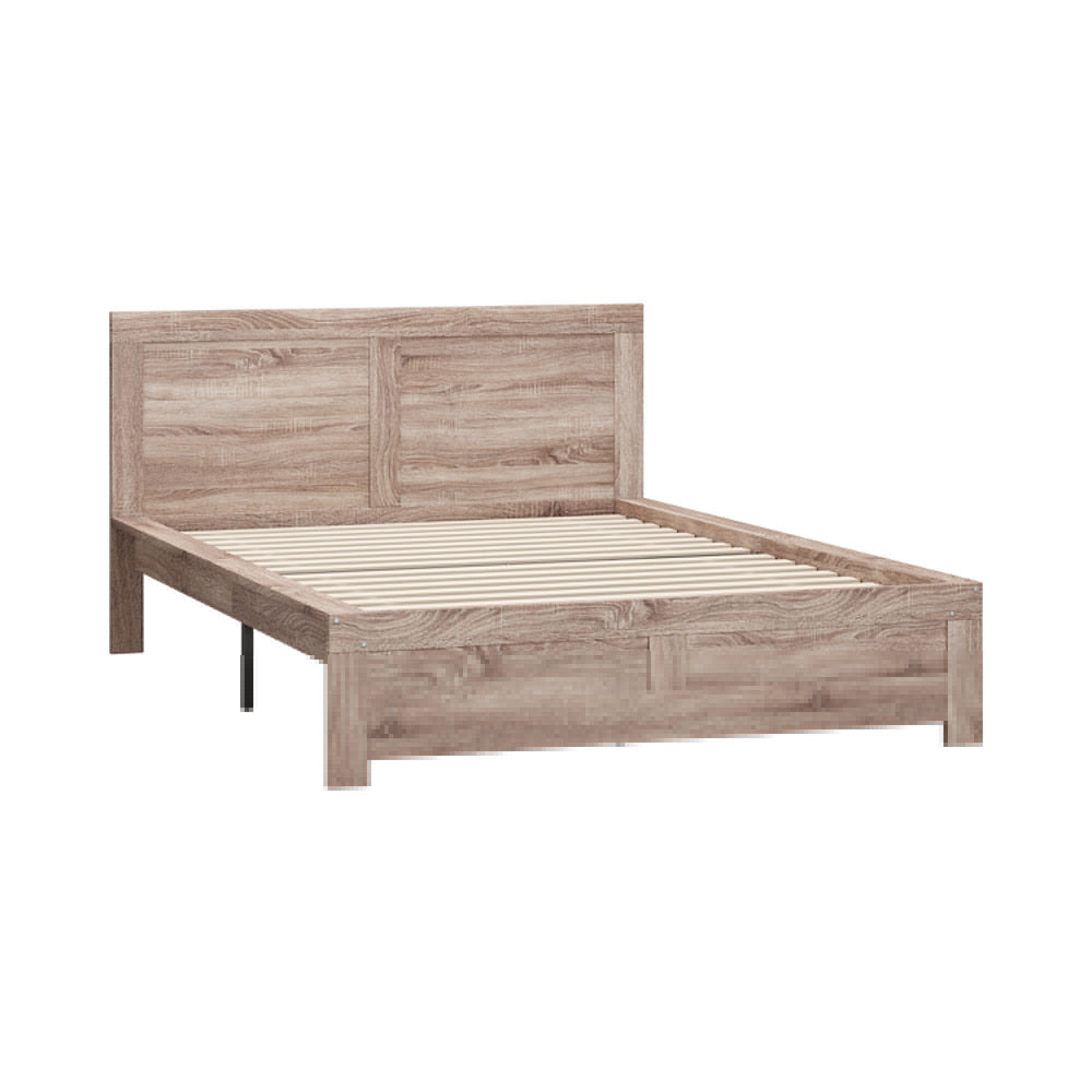 Wooden Bed Frame Queen Size Contemporary Light Oak