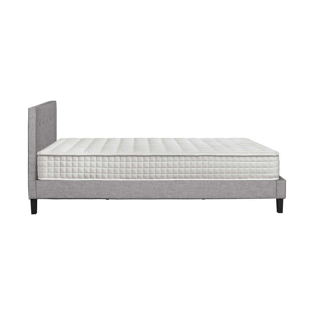 Bed Frame Double Size Wooden Platform Beds with Mattress Grey