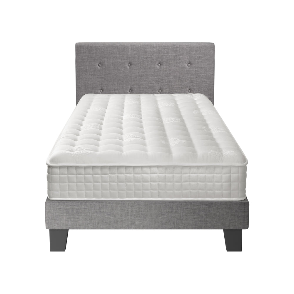 Bed Frame King Size Wooden Platform Beds with Mattress Grey