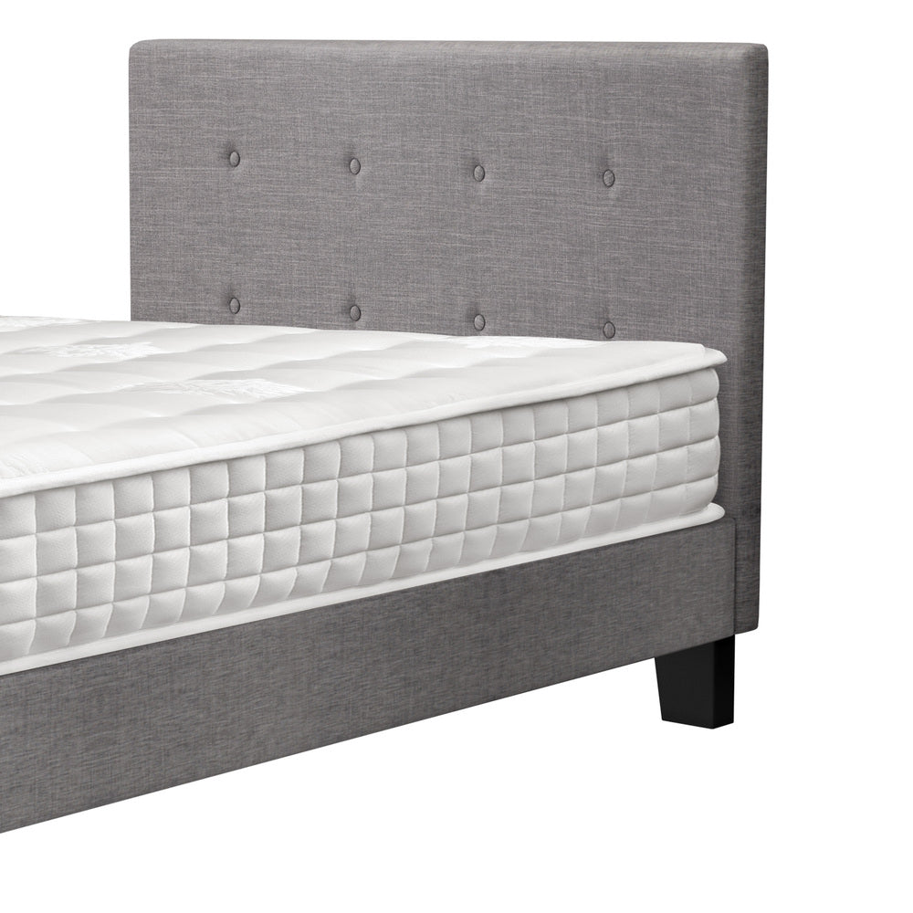 Bed Frame King Size Wooden Platform Beds with Mattress Grey