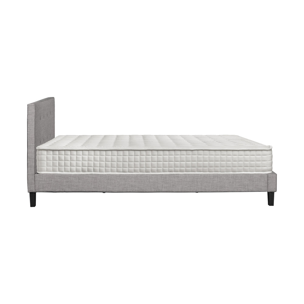 Bed Frame King Size Wooden Platform Beds with Mattress Grey