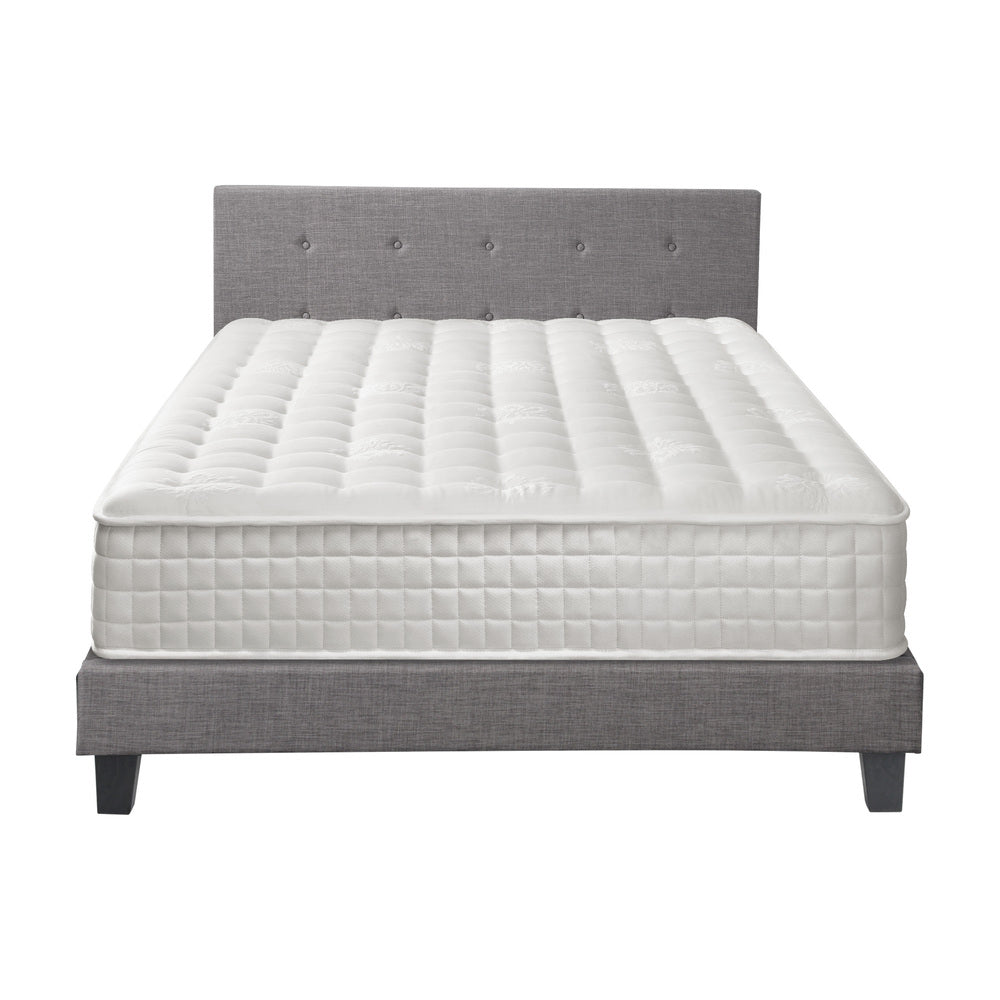 Bed Frame Queen Size Wooden Platform Beds with Mattress Grey