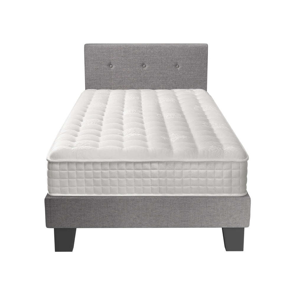 Bed Frame Single Size Wooden Platform Beds with Mattress Grey