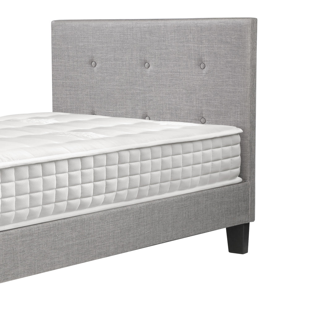 Bed Frame Single Size Wooden Platform Beds with Mattress Grey
