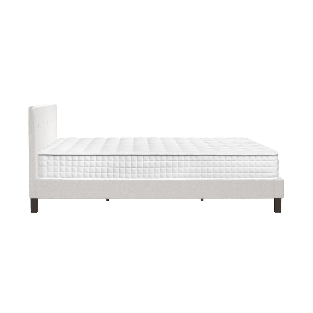 Bed Frame Double Size Wooden Beds with Mattress White