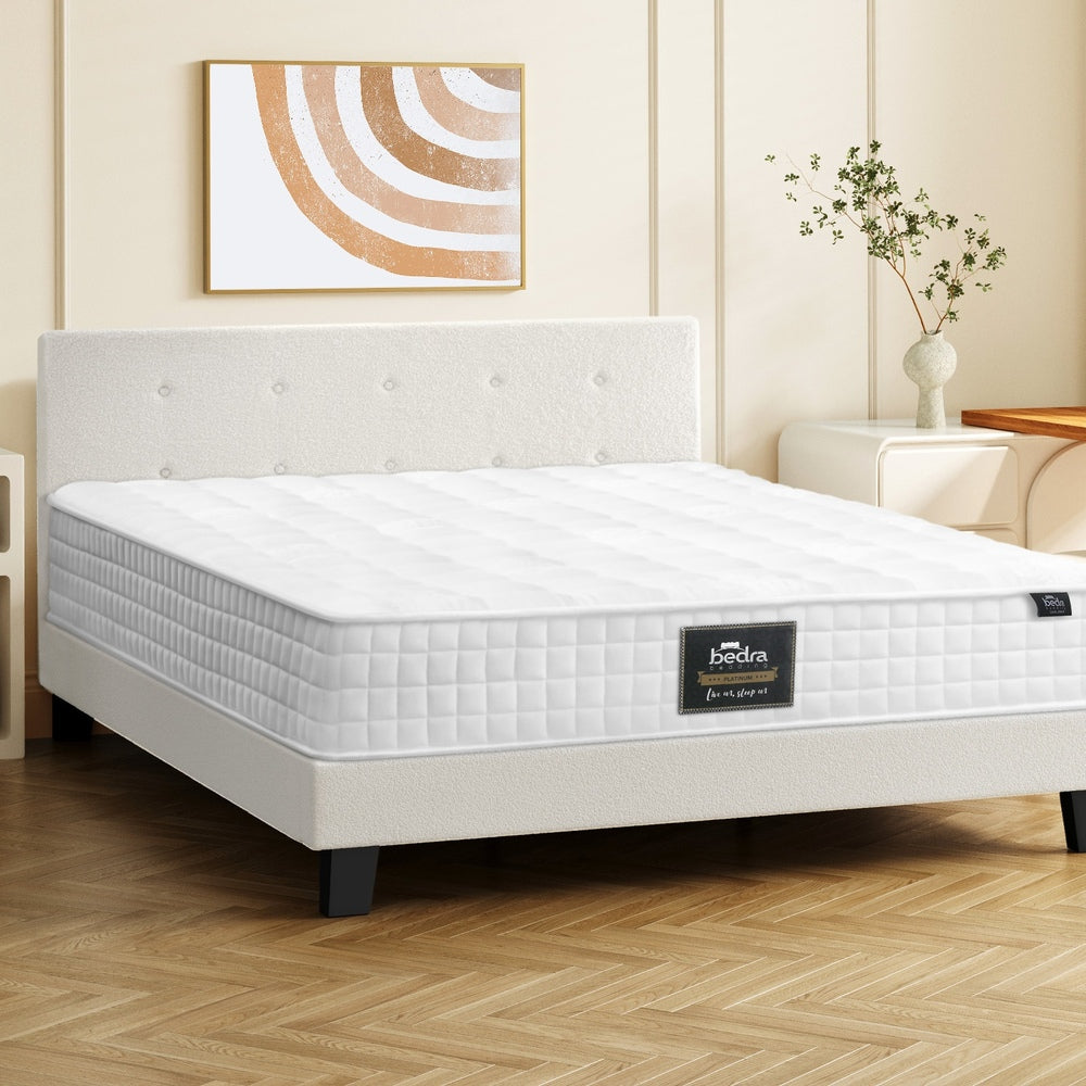Bed Frame King Single Size Wooden Beds with Mattress White