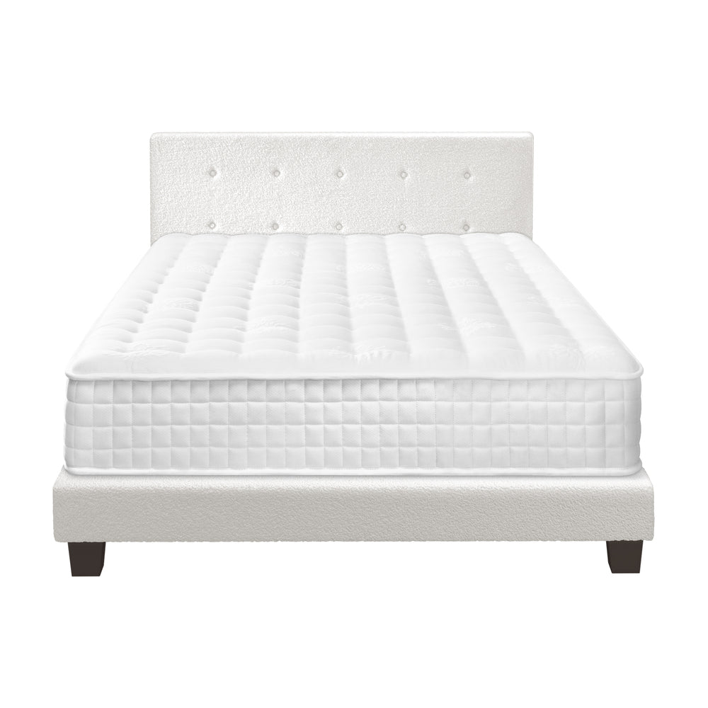 Bed Frame King Single Size Wooden Beds with Mattress White
