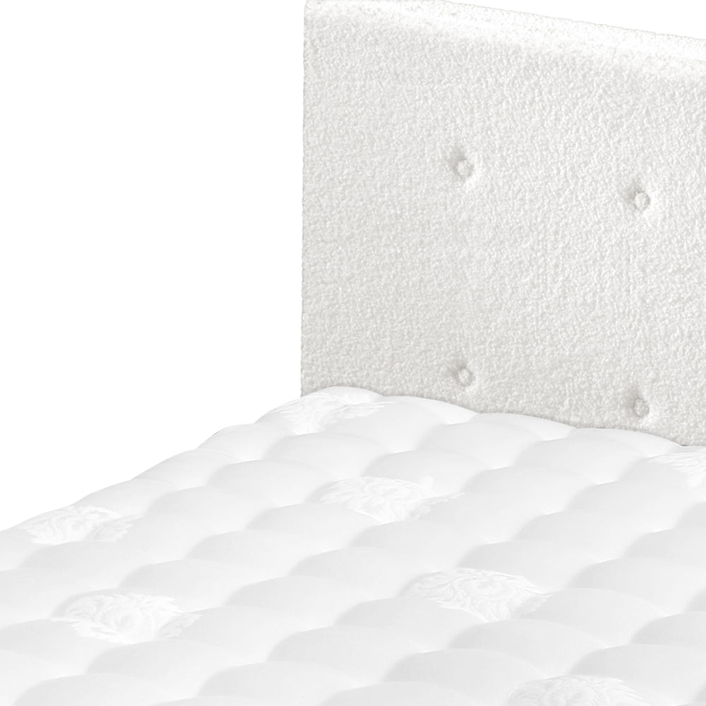 Bed Frame Single Size Wooden Beds with Mattress White