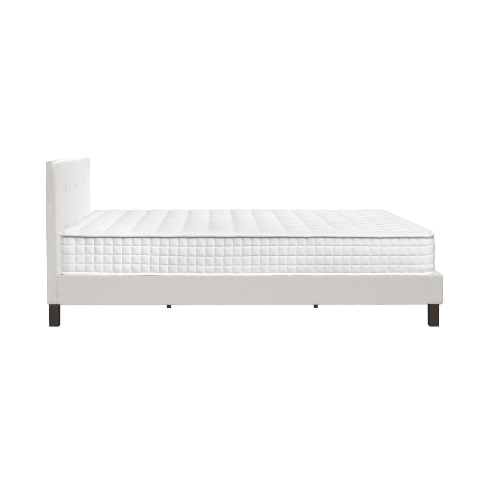 Bed Frame Single Size Wooden Beds with Mattress White