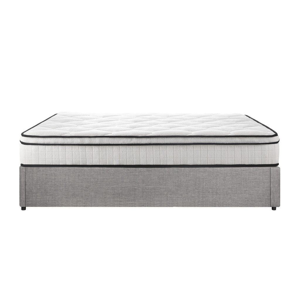 Oikiture Bed Frame Double Size Storage Platform with Mattress