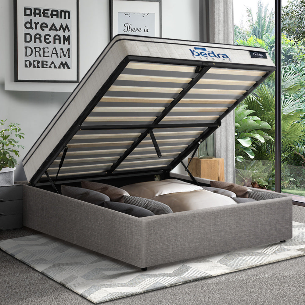Oikiture Bed Frame King Single Size Storage Platform with Mattress