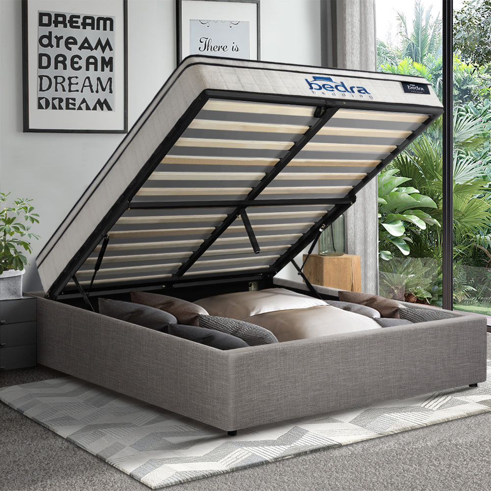 Bed Frame Queen Size Storage Platform with Mattress