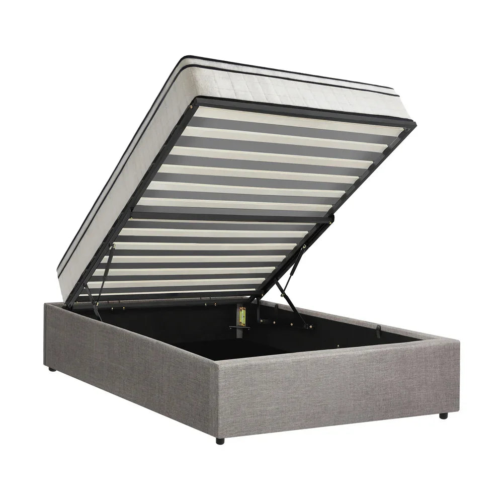 Oikiture Bed Frame Single Size Storage Platform with Mattress