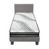 Bed Frame with King Single Size Mattress Set Grey Fabric