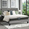 Oikiture Queen Bed Frame with Mattress Set Grey Linen Fabric Bonnell Spring