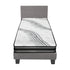 Bed Frame with Single Size Mattress Set Grey Fabric