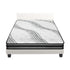 Bed Frame with Double Mattress Set Boucle Fabric White