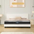 Bed Frame with Double Mattress Set Boucle Fabric White