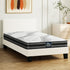 Bed Frame with King Single Mattress Set Boucle Fabric White