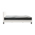 Bed Frame with Queen Size Mattress Set Boucle Fabric White