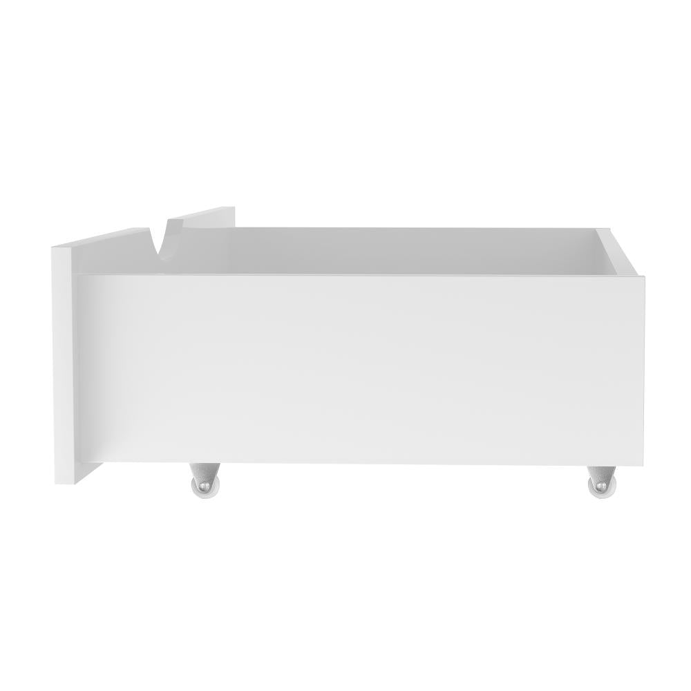 2x Storage Drawers Timber Trundle White