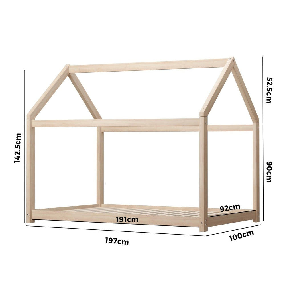 Wooden Bed Frame Single Pine Timber Platform