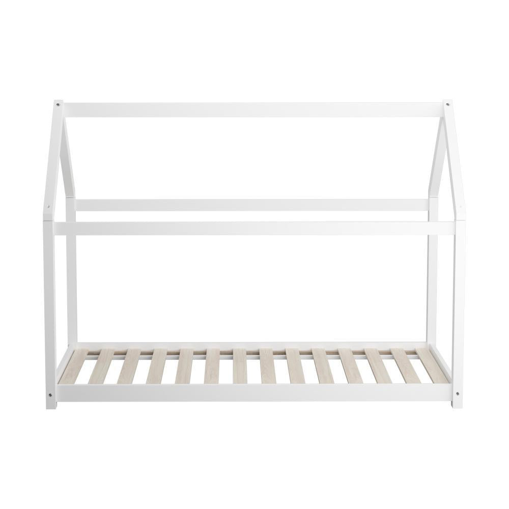 Wooden Bed Frame Single House Style White